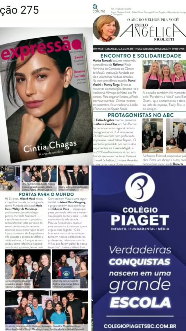 A nova edição da Revista Expressão está um verdadeiro show, um verdadeiro arraso! São 100 páginas impressas em papel de primeiríssima qualidade, trazendo na capa nada mais, nada menos que Cíntia Chagas. 👑📖
​E é claro que a minha coluna, Estilo Angélica, não podia ficar de fora e está linda como sempre, feita com muito carinho para vocês! ✨
​Quero deixar um agradecimento especial aos meus parceiros incríveis que caminham comigo, e à equipe da revista por esse trabalho impecável com assinatura do designer @julioalves6317
​Corre para conferir! O ABC do melhor para você. 🤍

​#RevistaExpressao #EstiloAngelica #CintiaChagas #ModaEComportamento #oabcdomelhorparavocê